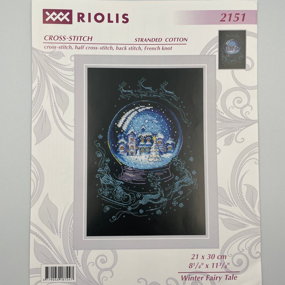 Winter Fairy Tale Christmas Counted Cross Stitch Pattern Riolis 2151 Snow Globe